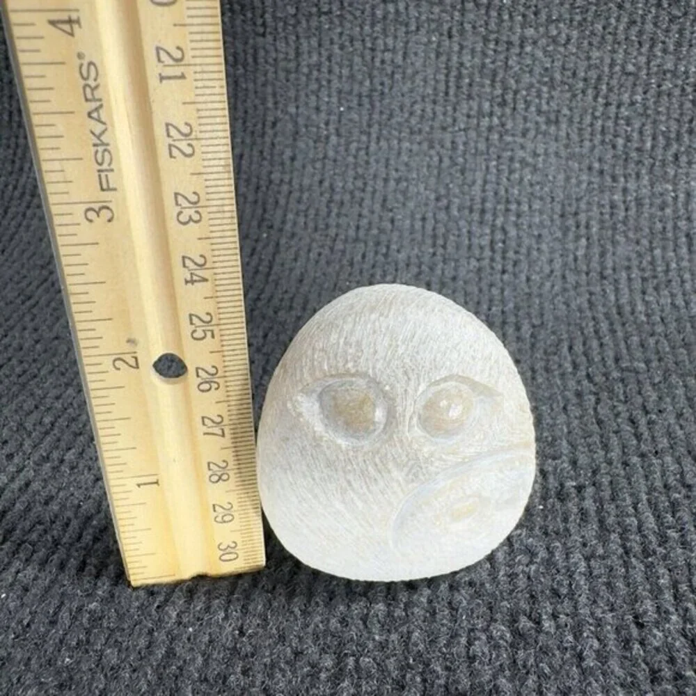 Vintage Hand Carved Stone Bird Owl With Baby Figurine‎ Artist Signed Figure VTG